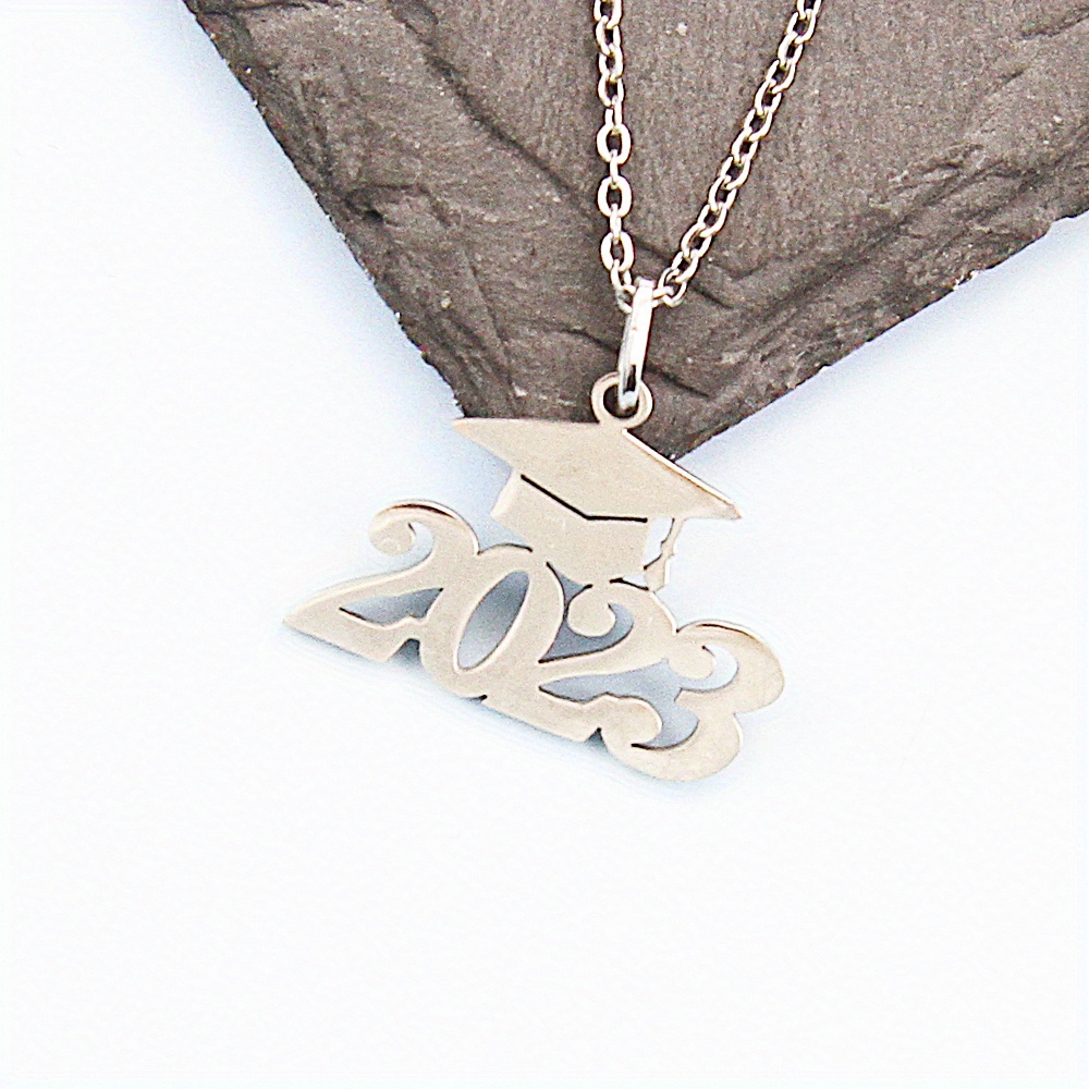 Bachelors Cap Pendant Necklace Stainless Steel Graduation Gift